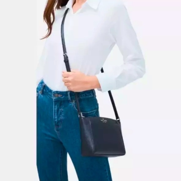 Kate Spade Monica Crossbody Bag - Black Pebbled Leather - NWT - Retail $279.00 - Picture 3 of 6